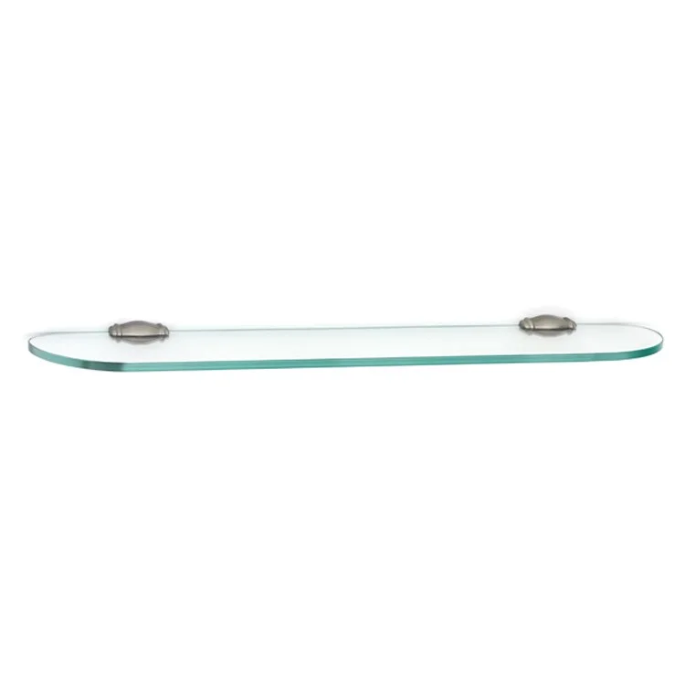 Shelf Charlie's Bath with Brackets Satin Nickel 24 Inch Brass/Glass