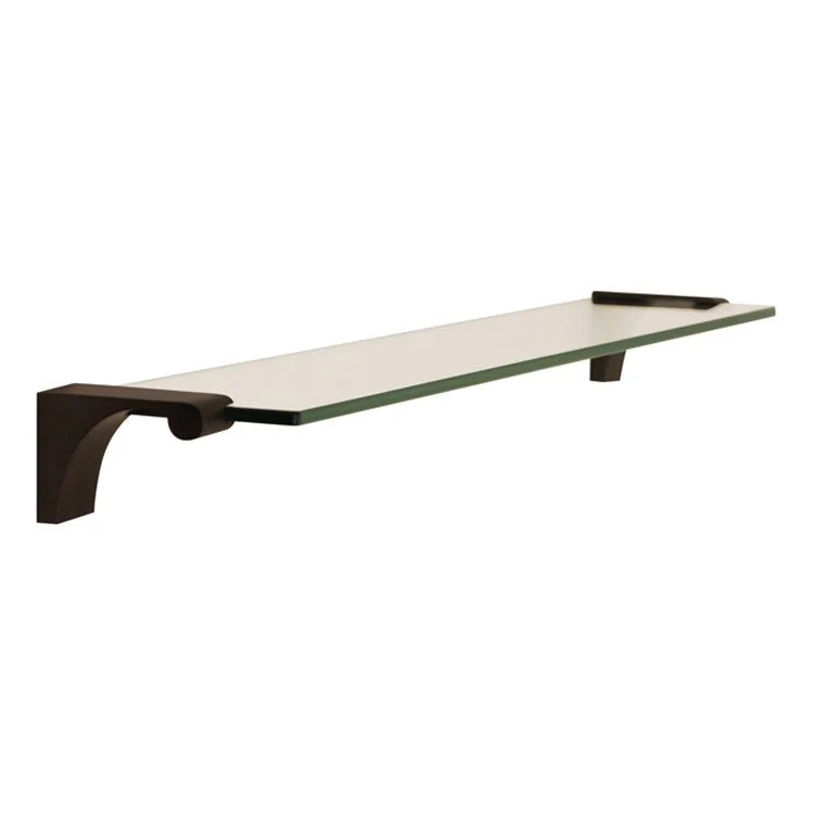 Shelf Luna with Brackets Bronze 18 Inch Brass/Glass