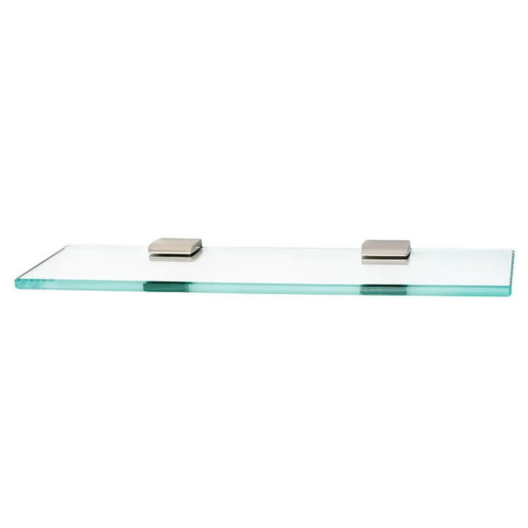 Shelf Manhattan Bath with Brackets Satin Nickel 18 Inch Brass/Glass