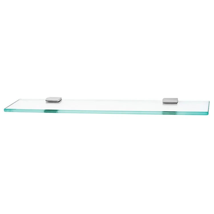 Shelf Manhattan Bath with Brackets Unlacquered Brass 24 Inch Brass/Glass