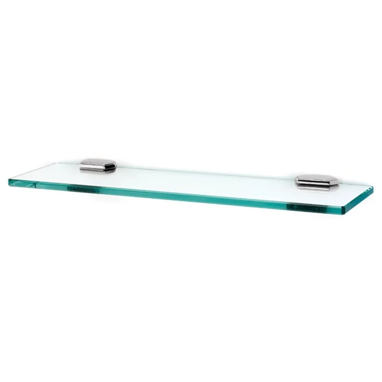 Shelf Nicole Bath with Brackets Polished Chrome 18 Inch Brass/Glass