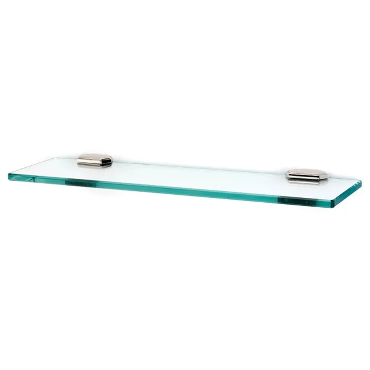 Shelf Nicole Bath with Brackets Polished Nickel 18 Inch Brass/Glass