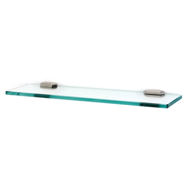 Shelf Nicole Bath with Brackets Satin Nickel 18 Inch Brass/Glass