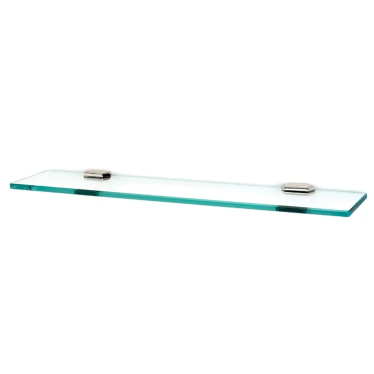 Shelf Nicole Bath with Brackets Polished Nickel 24 Inch Brass/Glass