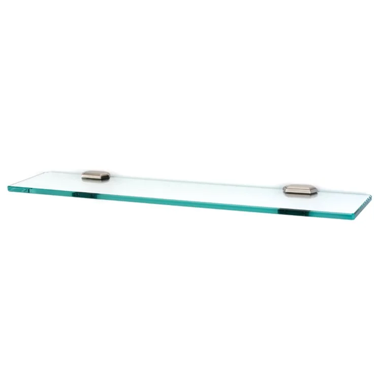 Shelf Nicole Bath with Brackets Satin Nickel 24 Inch Brass/Glass