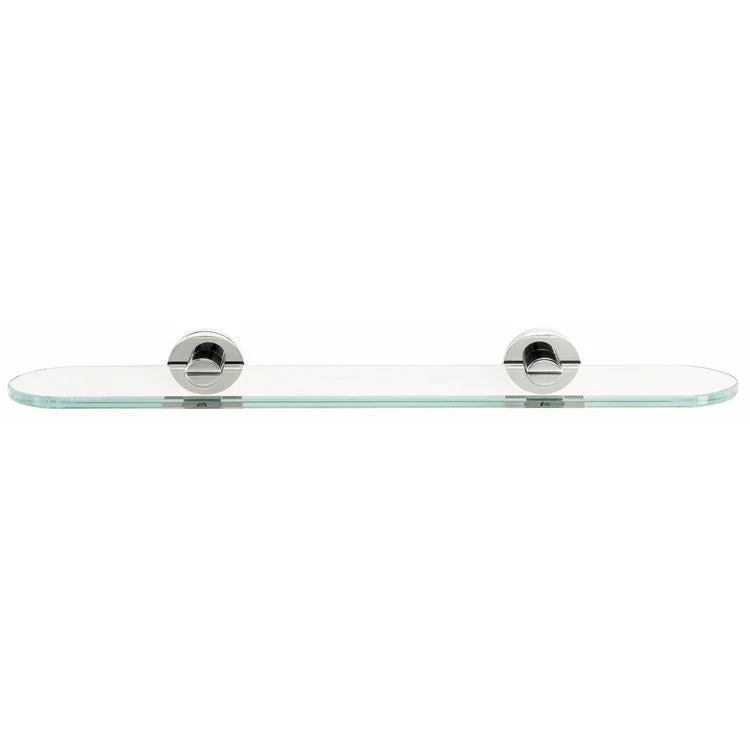 Shelf Contemporary I Bath with Brackets Polished Nickel 18 Inch Brass/Glass