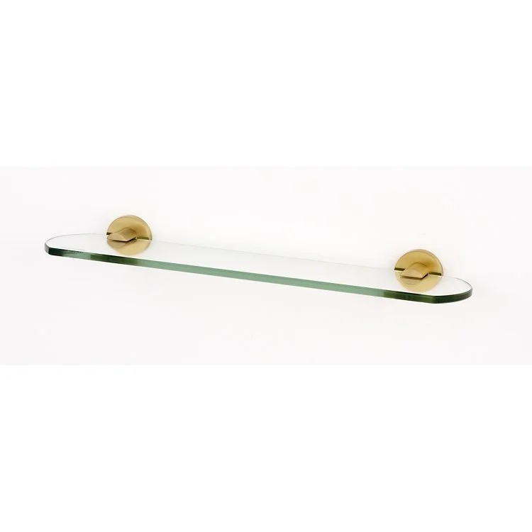 Shelf Contemporary I Bath with Brackets Satin Brass 18 Inch Brass/Glass