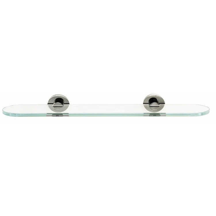 Shelf Contemporary I Bath with Brackets Satin Nickel 18 Inch Brass/Glass