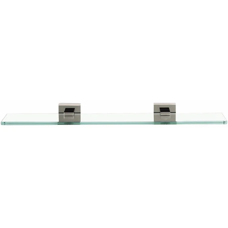 Shelf Contemporary II Bath with Brackets Polished Nickel 18 Inch Brass/Glass 5 Inch