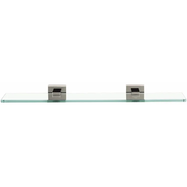 Shelf Contemporary II Bath with Brackets Satin Nickel 18 Inch Brass/Glass 5 Inch