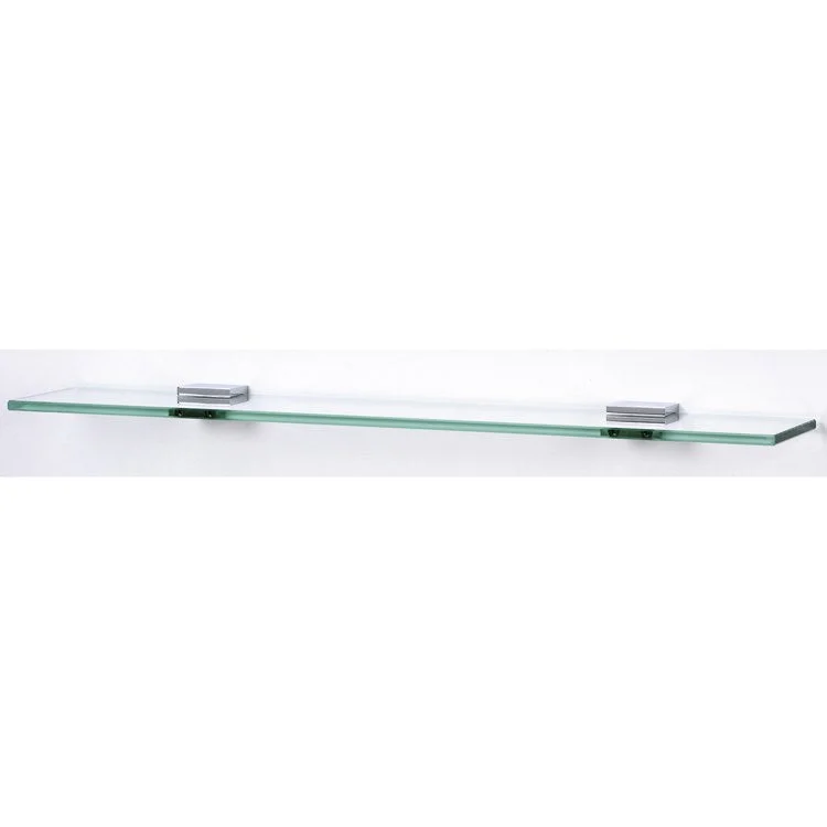 Shelf Contemporary II Bath with Brackets Polished Chrome 18 Inch Brass/Glass 4-1/2 Inch