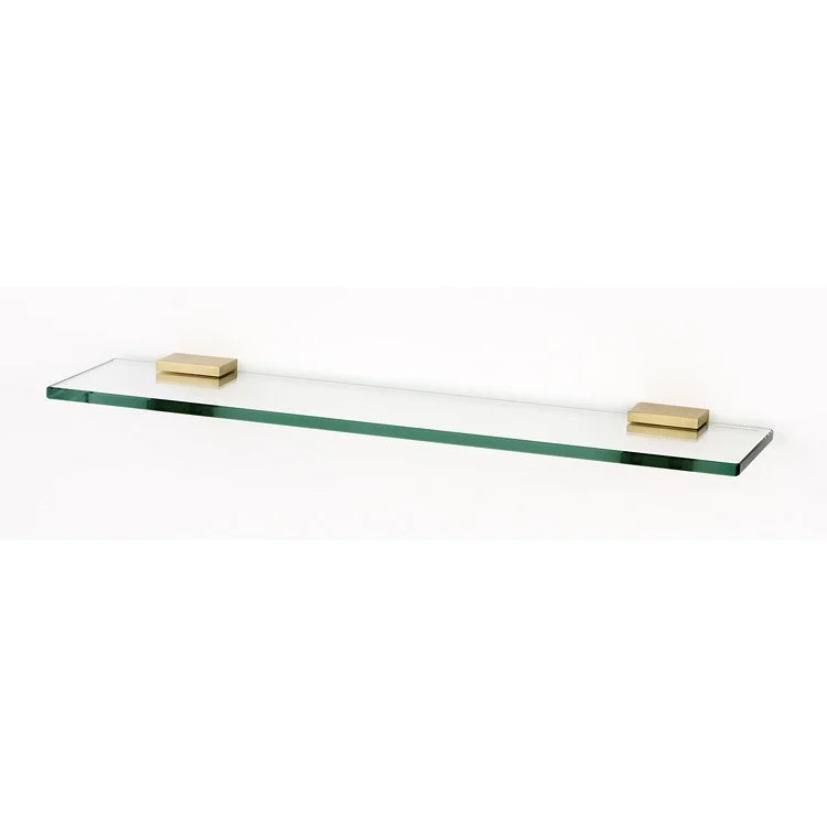 Shelf Contemporary II Bath with Brackets Satin Brass 18 Inch Brass/Glass 4-1/2 Inch