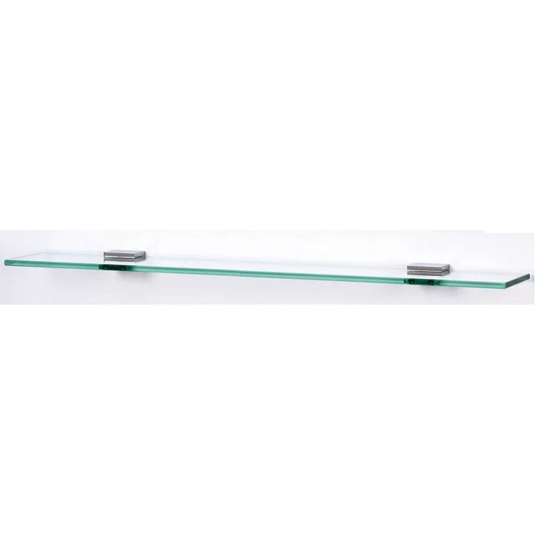 Shelf Contemporary II Bath with Brackets Polished Nickel 24 Inch Brass/Glass 4-1/2 Inch