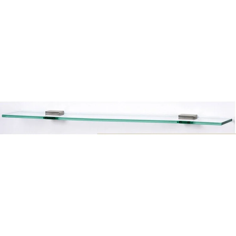 Shelf Contemporary II Bath with Brackets Satin Nickel 24 Inch Brass/Glass 4-1/2 Inch