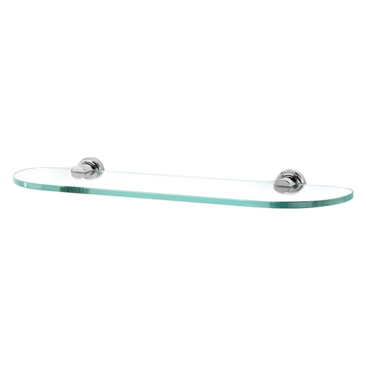 Shelf Infinity Bath with Brackets Unlacquered Brass 18 Inch Brass/Glass