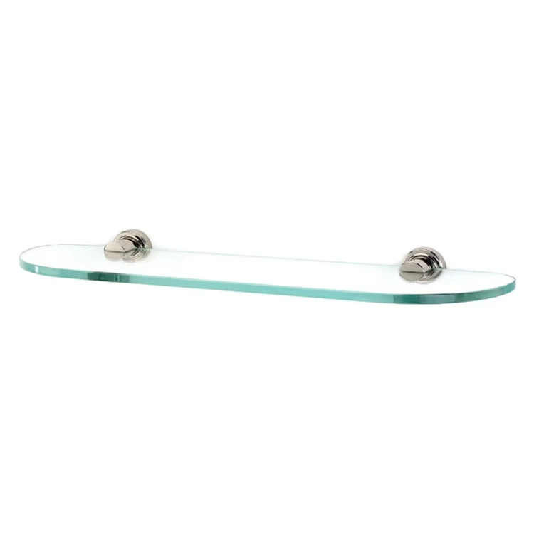 Shelf Infinity Bath with Brackets Polished Nickel 18 Inch Brass/Glass