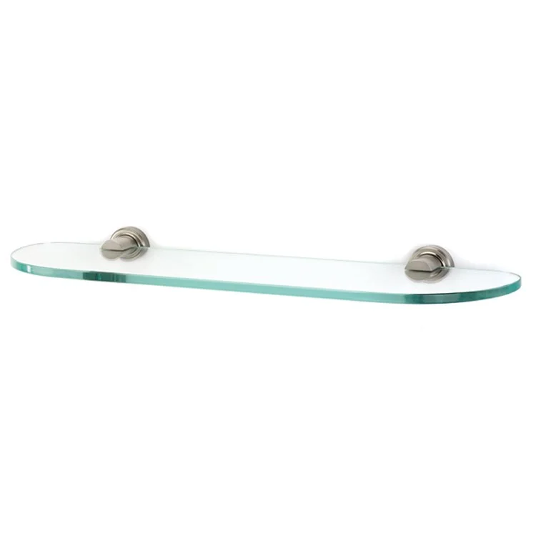 Shelf Infinity Bath with Brackets Satin Nickel 18 Inch Brass/Glass