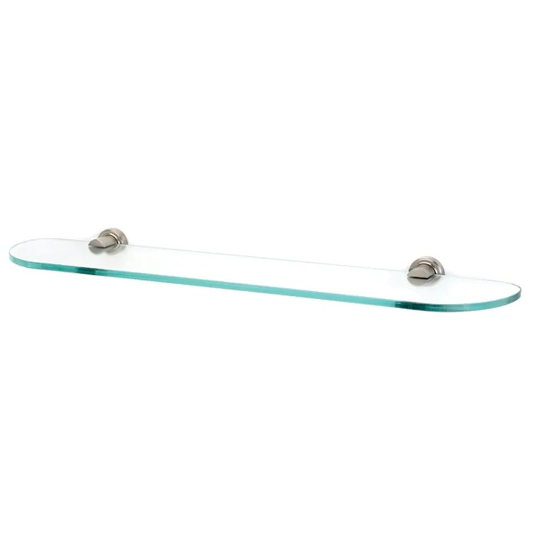 Shelf Infinity Bath with Brackets Satin Nickel 24 Inch Brass/Glass