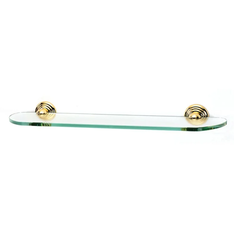 Shelf Embassy Bath with Brackets Polished Brass 24 Inch Brass/Glass