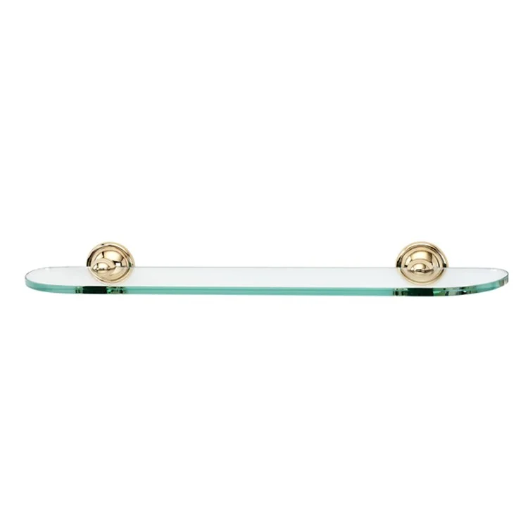 Shelf Yale Bath with Brackets Polished Brass 24 Inch Brass/Glass