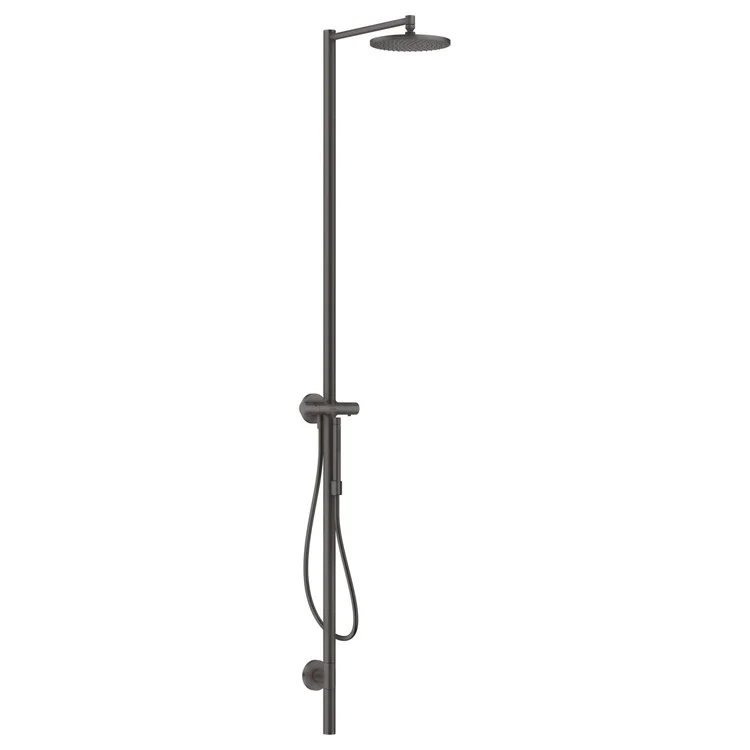 Shower Pipe Starck Brushed Black Chrome 1.75 Gallons per Minute 9-1/4 Inch Shower Head Hand Shower and Hose Brass