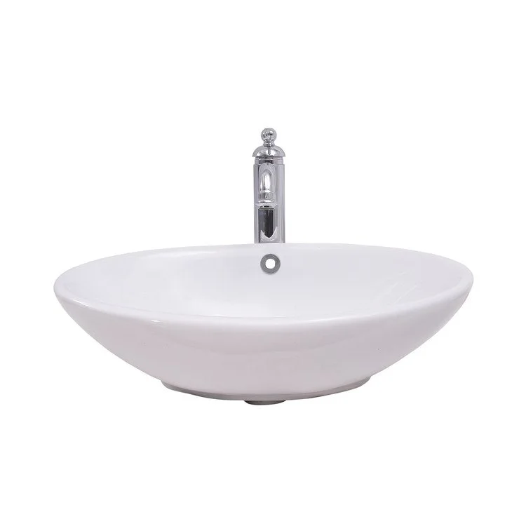 Lavatory Sink Declan Wall Hung with Overflow 20 Inch Oval White