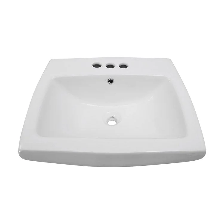 Lavatory Sink Ambrose Wall Hung 18-1/2 Inch 4 Inch Spread White