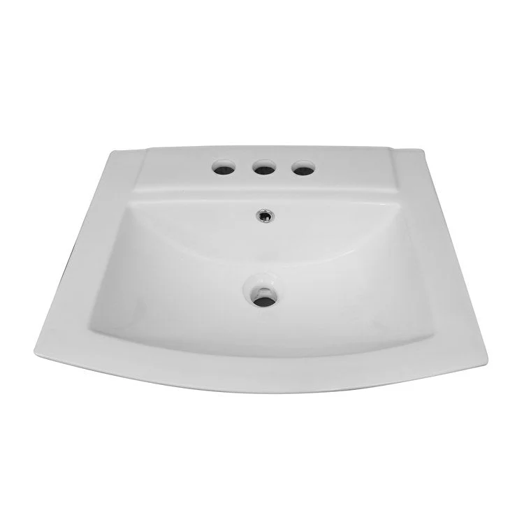 Lavatory Sink Burke Wall Hung 19-1/4 Inch 6 Inch Spread Rectangle White