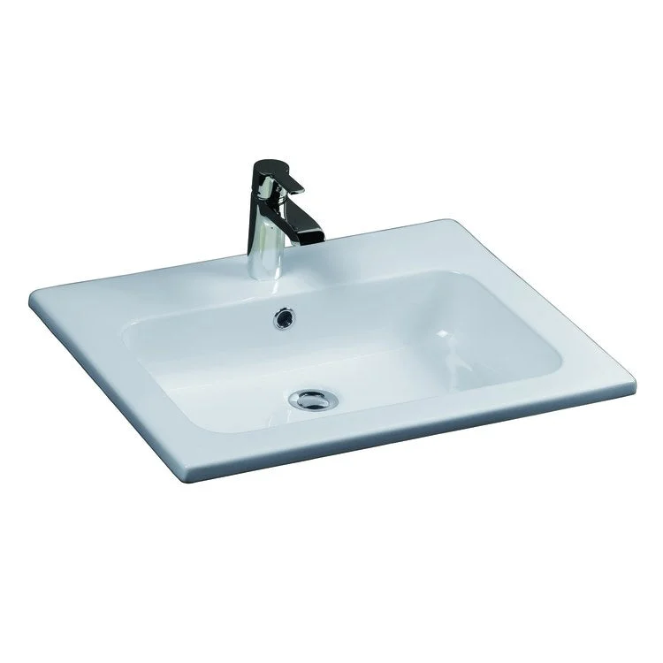 Lavatory Sink Cilla Drop In 24 Inch Rectangle White