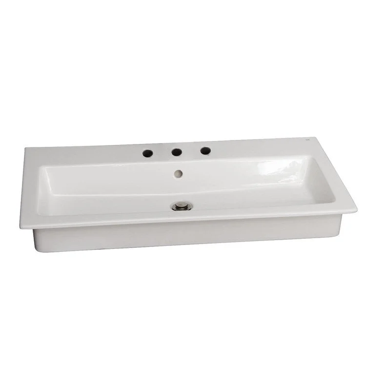 Lavatory Sink Harmony Drop In 35 Inch 8 Inch Spread White