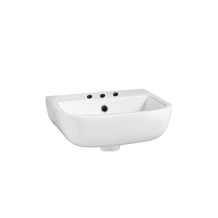 Lavatory Sink Wall Hung 15-3/4 Inch 4 Inch Spread Rectangle White