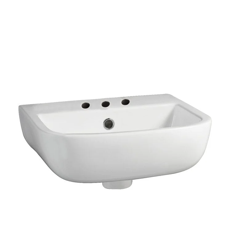 Lavatory Sink Wall Hung 15-3/4 Inch 8 Inch Spread Rectangle White