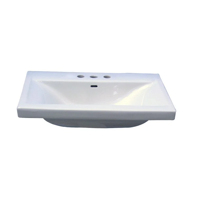 Lavatory Sink Mistral 650 Wall Hung 25-5/8 Inch 4 Inch Spread Rectangle White