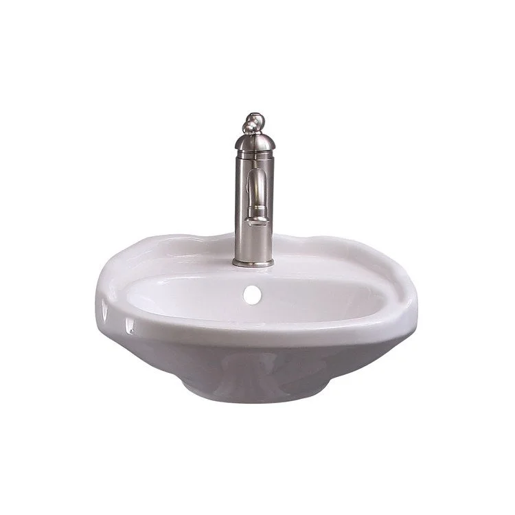 Lavatory Sink Silvi Wall Hung with Overflow 15 Inch White