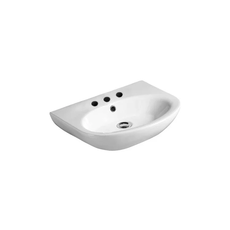 Lavatory Sink Infinity 500 Wall Hung 19-3/4 Inch 4 Inch Spread White