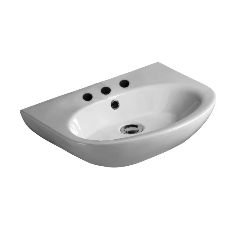 Lavatory Sink Infinity 600 Wall Hung 19-3/4 Inch 8 Inch Spread White