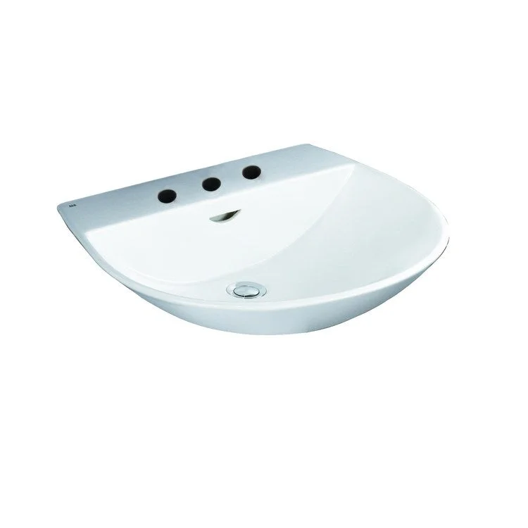 Lavatory Sink Reserva 550 Wall Hung 21-3/4 Inch 8 Inch Spread White