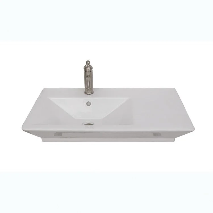 Lavatory Sink Opulence Above Counter 33-1/2 Inch Rectangle White