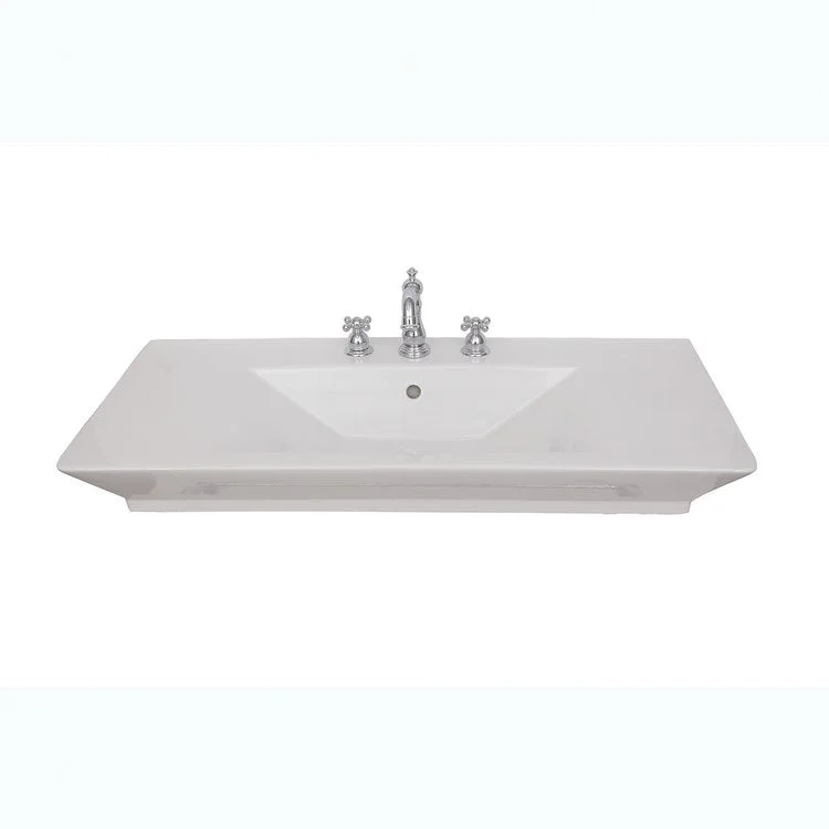 Lavatory Sink Opulence Above Counter 39-1/2 Inch 8 Inch Spread Rectangle White