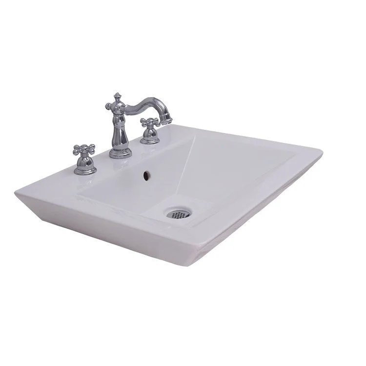 Lavatory Sink Opulence Wall Hung His 23 Inch 8 Inch Spread Rectangle White