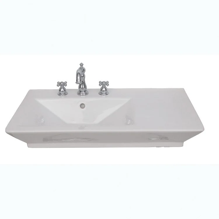 Lavatory Sink Opulence Above Counter 33-1/2 Inch 8 Inch Spread Rectangle White