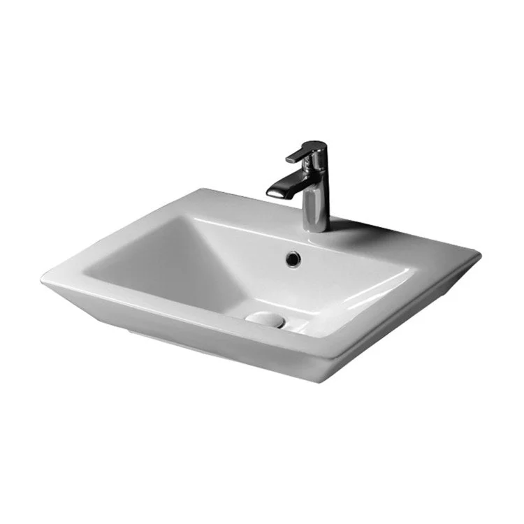 Lavatory Sink Opulence Above Counter His 23 Inch Rectangle White