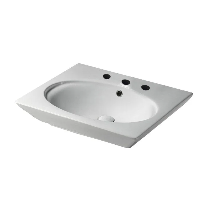 Lavatory Sink Opulence Wall Hung Her 22-7/8 Inch 8 Inch Spread Oval White