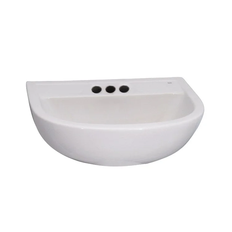 Lavatory Sink Compact Wall Hung 20 Inch 4 Inch Spread White