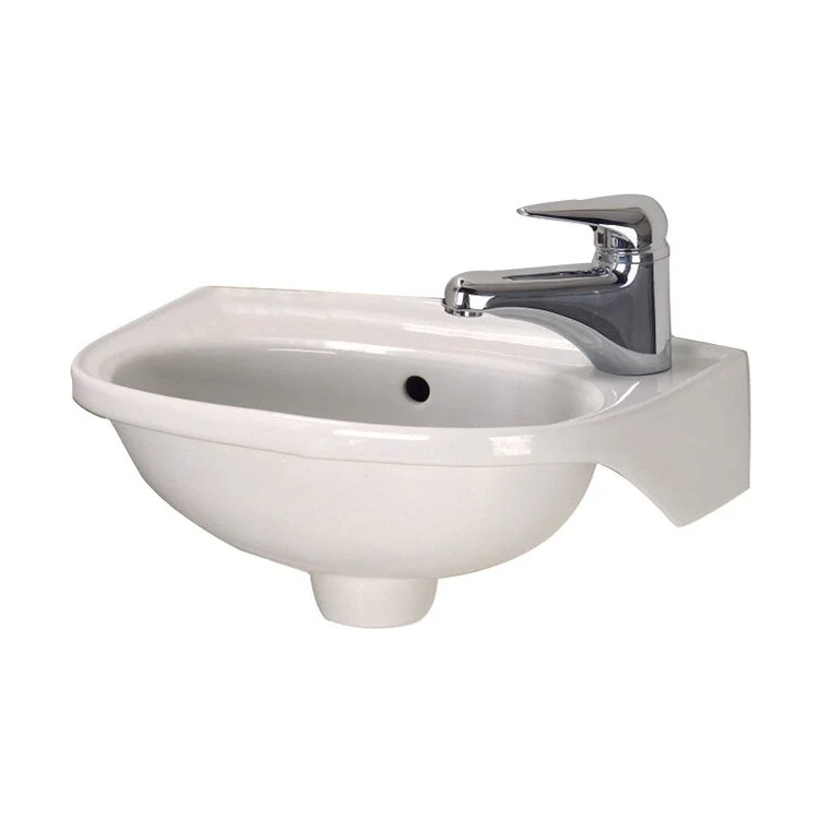 Lavatory Sink Tina Wall Hung Right with Hangers 15-3/4 Inch Bisque