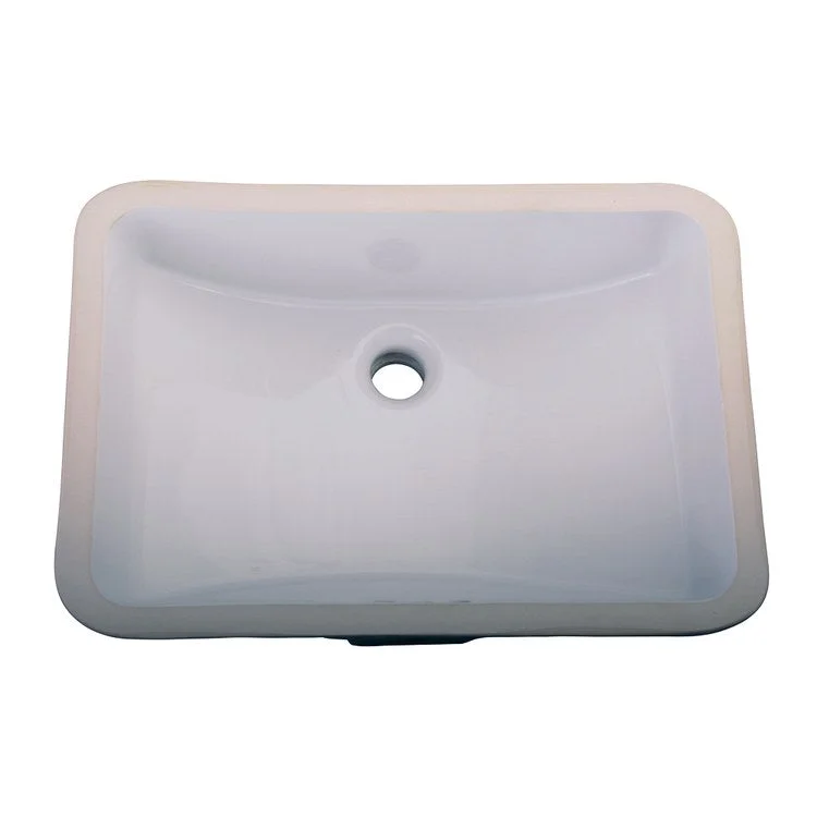 Lavatory Sink Cleo Undercounter 18 x 22 Inch Rectangle White Double Glazed