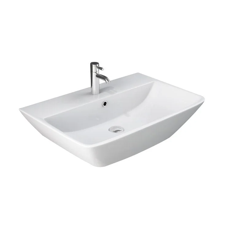 Lavatory Sink Summit 600 Wall Hung 23-5/8 Inch Rectangle White