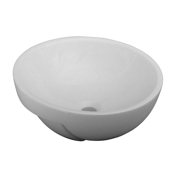 Lavatory Sink Luna Semi Recessed 17-1/8 Inch Circle White