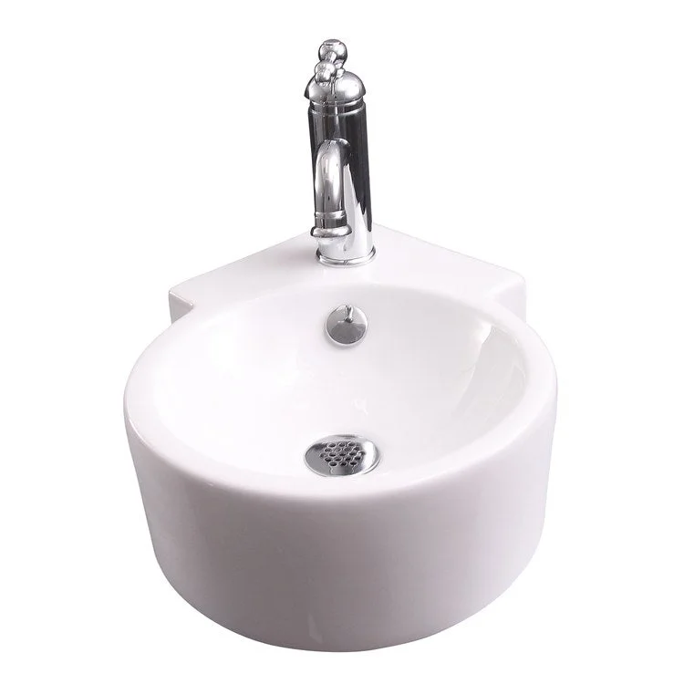 Lavatory Sink Dyer Corner Wall Hung 12 Inch Circle White