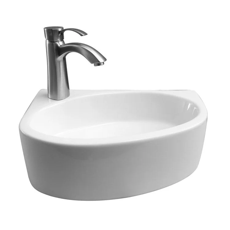 Lavatory Sink Albion Wall Hung Left 17 Inch White